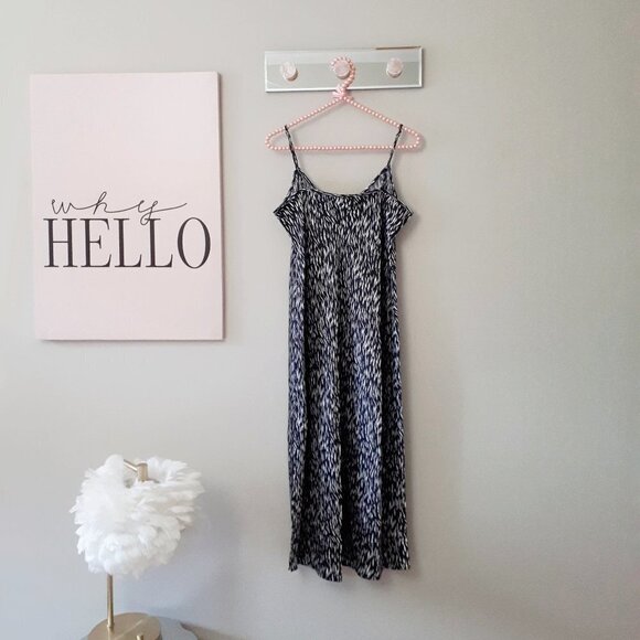 NWT Calvin Klein black & white abstract animal print sleeveless long dress, M - Picture 3 of 4